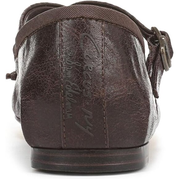 Circus NY by Sam Edelman Women's Chocolate Polyurethane Cross Strap Ballet Flat - Picture 3 of 6